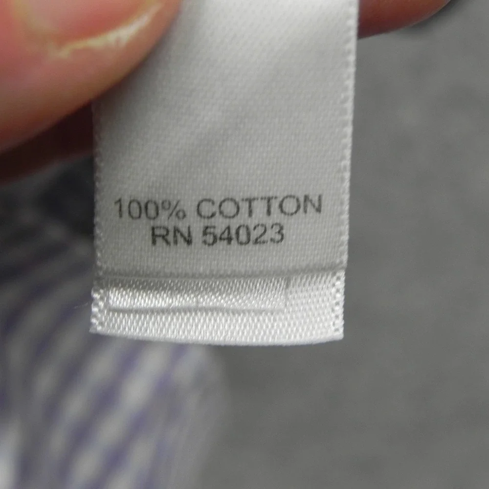 Banana Republic Shirt Mens Large Slim Fit Non-Iron Purple Gingham Cotton Button